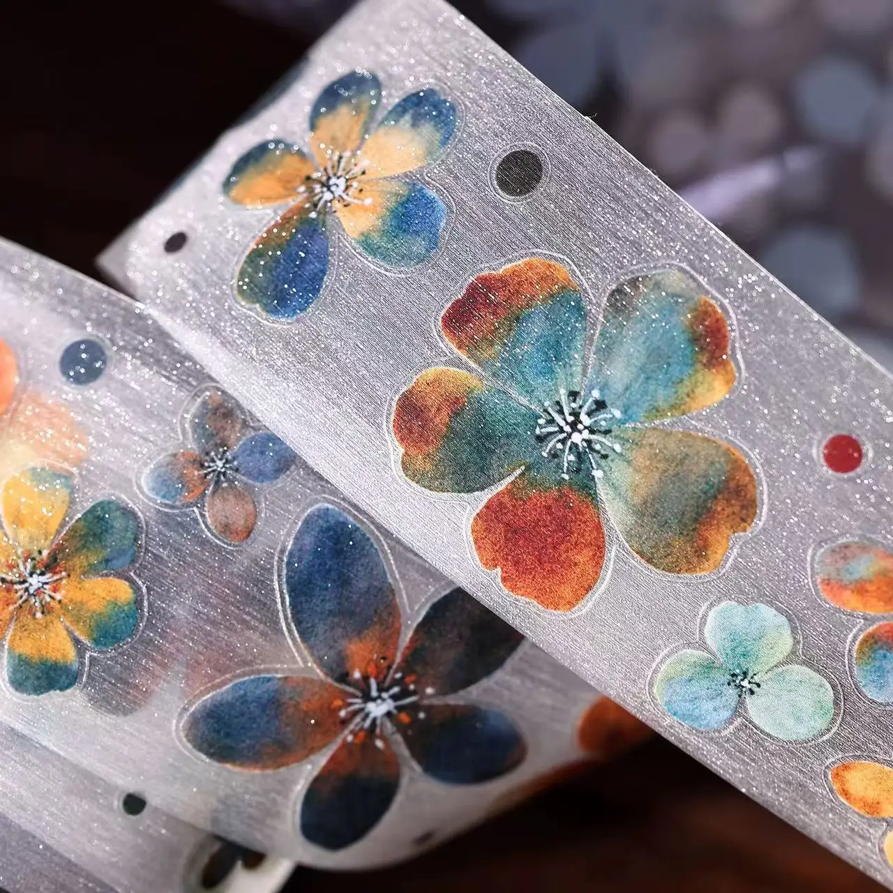 XiaoBaiJia Studio Vintage Cool Tea-brown Flower Petal Washi Tape DIY Card Making Scrapbooking Decorative Sticker