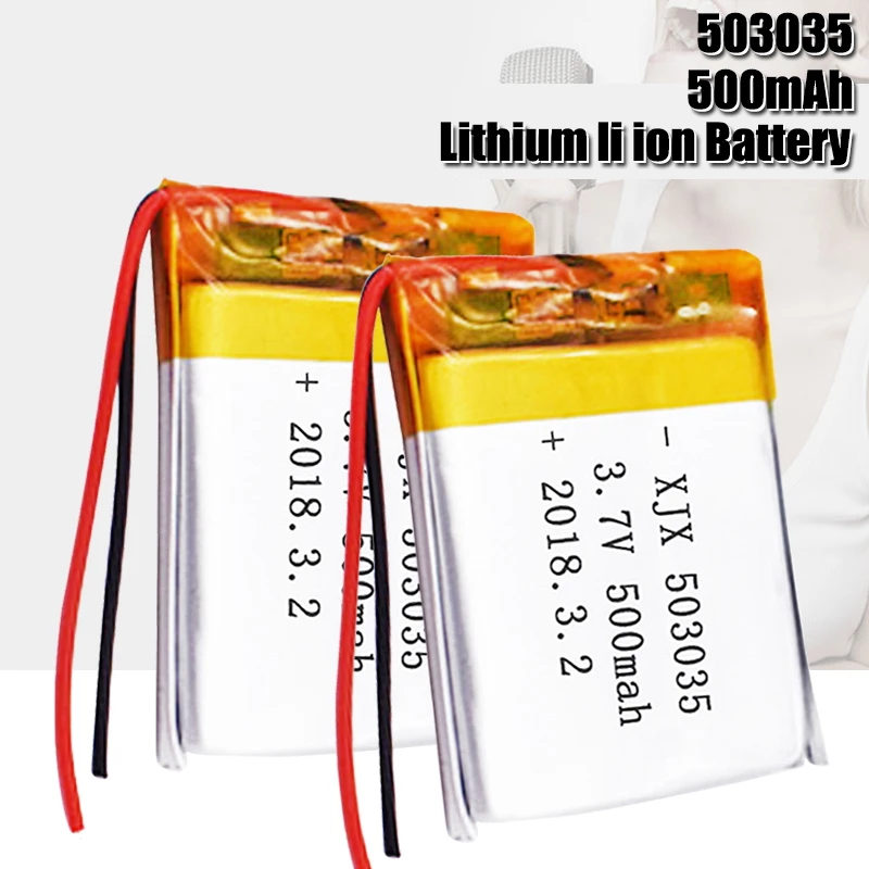 3.7V Lipo cells 503035 500mah Lithium Polymer Rechargeable Battery For MP3 MP4 GPS bluetooth headset DVD LED Lamp E-book