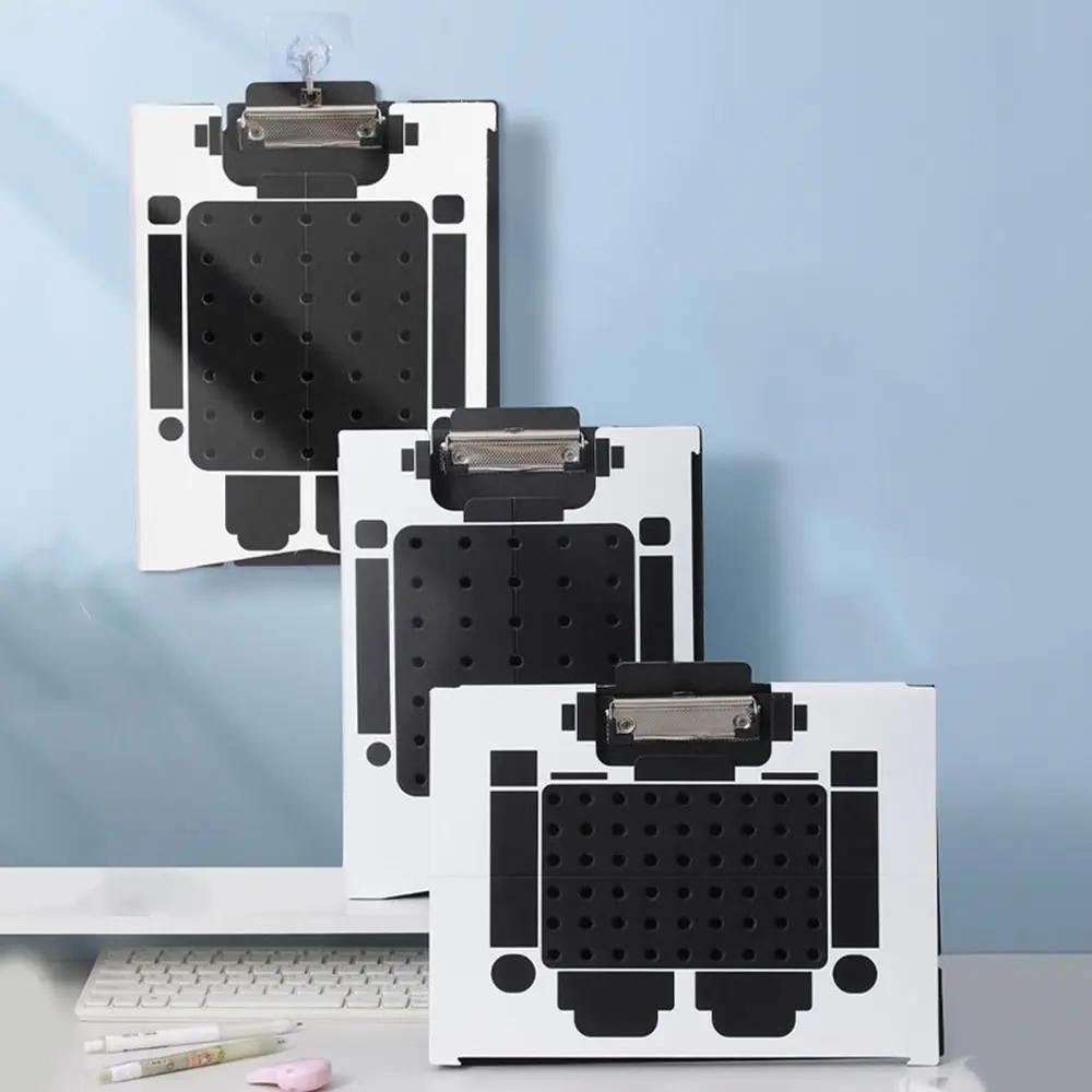 

Creative Plastic Robot Shape Paper Clipboard Can Be Vertical Large Capacity A4 File Folder Foldable Writing Pad Student