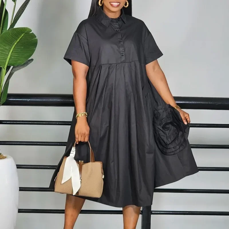 2023 Lente Herfst Groene Geplooide Bloemen Shirt Jurken Voor Vrouwen Lange Mouw Losse Casual Vintage Jurk Mode Elegante Kleding