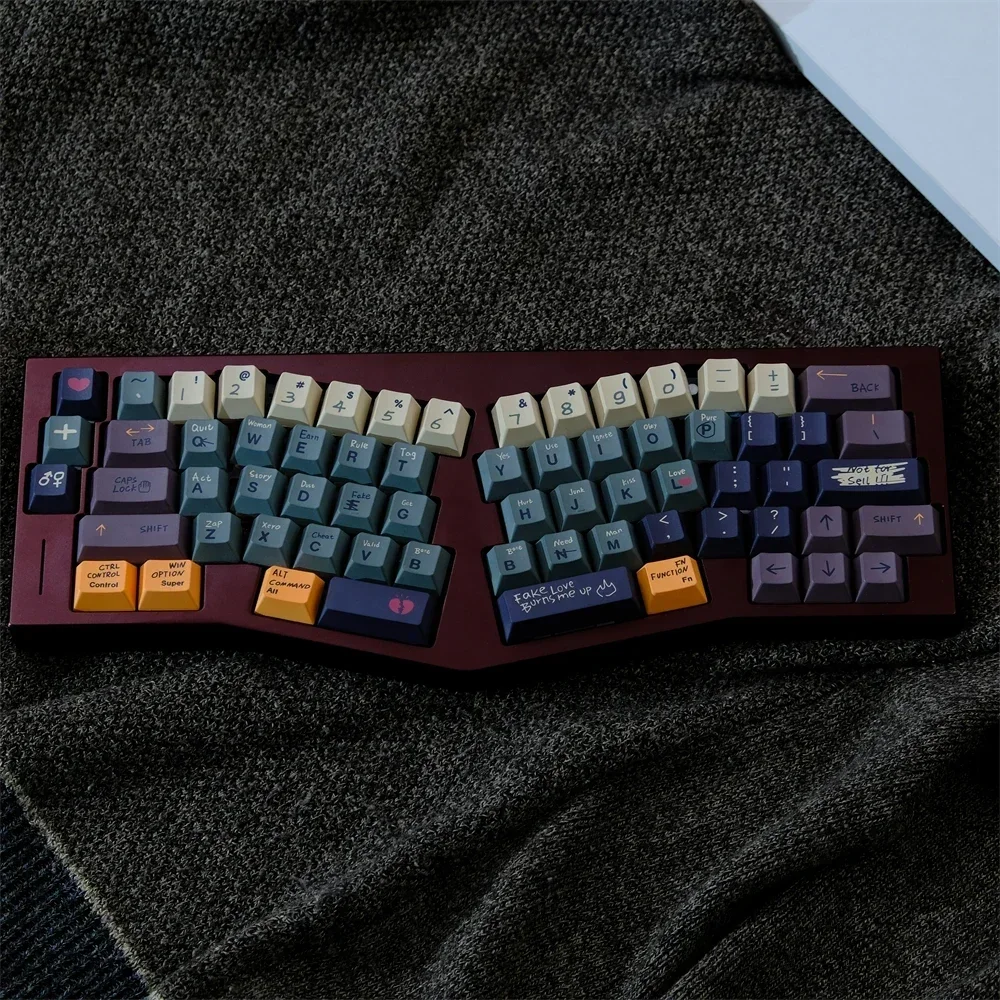 Dasar cinta Cherry Keycaps PBT bahan 151 lima sisi sublimasi KeyCaps 7u ISO tata letak untuk MX switch Keyboard mekanik