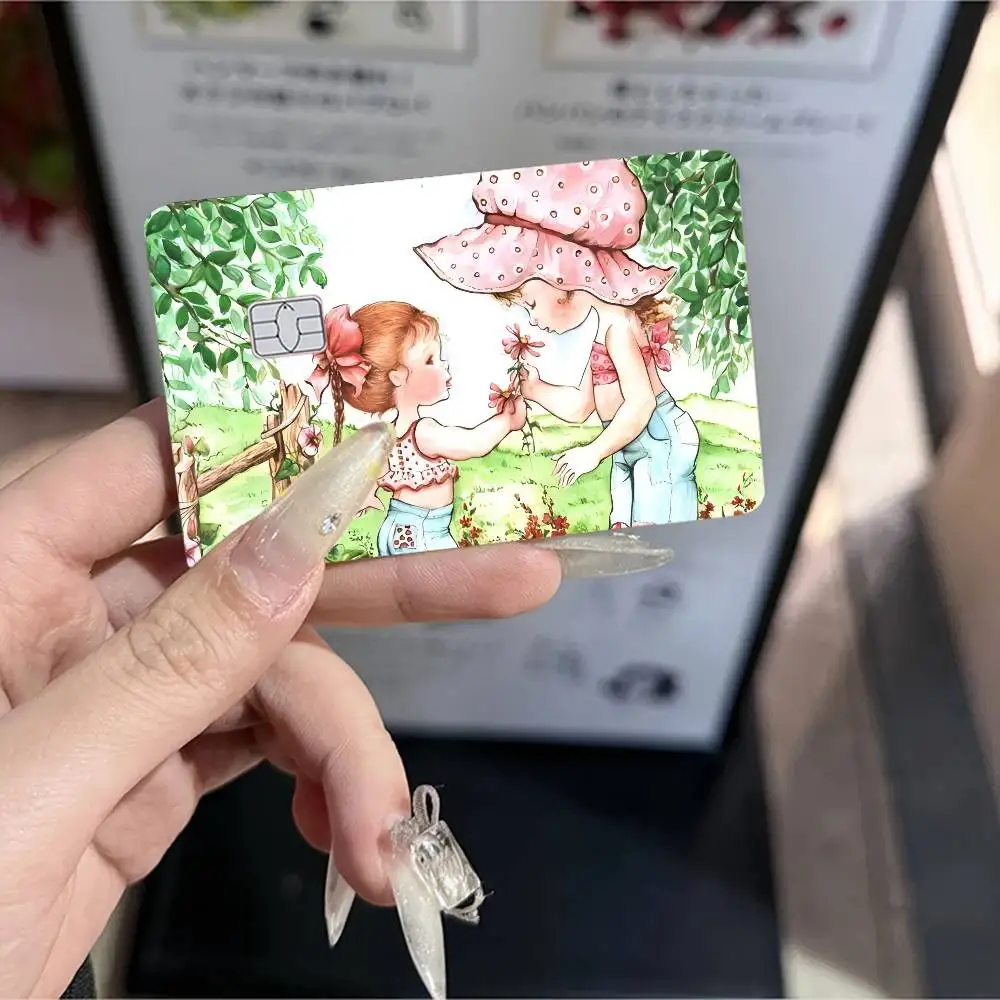 Sarah Kay Girl Anime Spend Or Save Funny Shell On Off Ultra Thin No Fade Sticker Skin Cover Film For Debit Credit Card