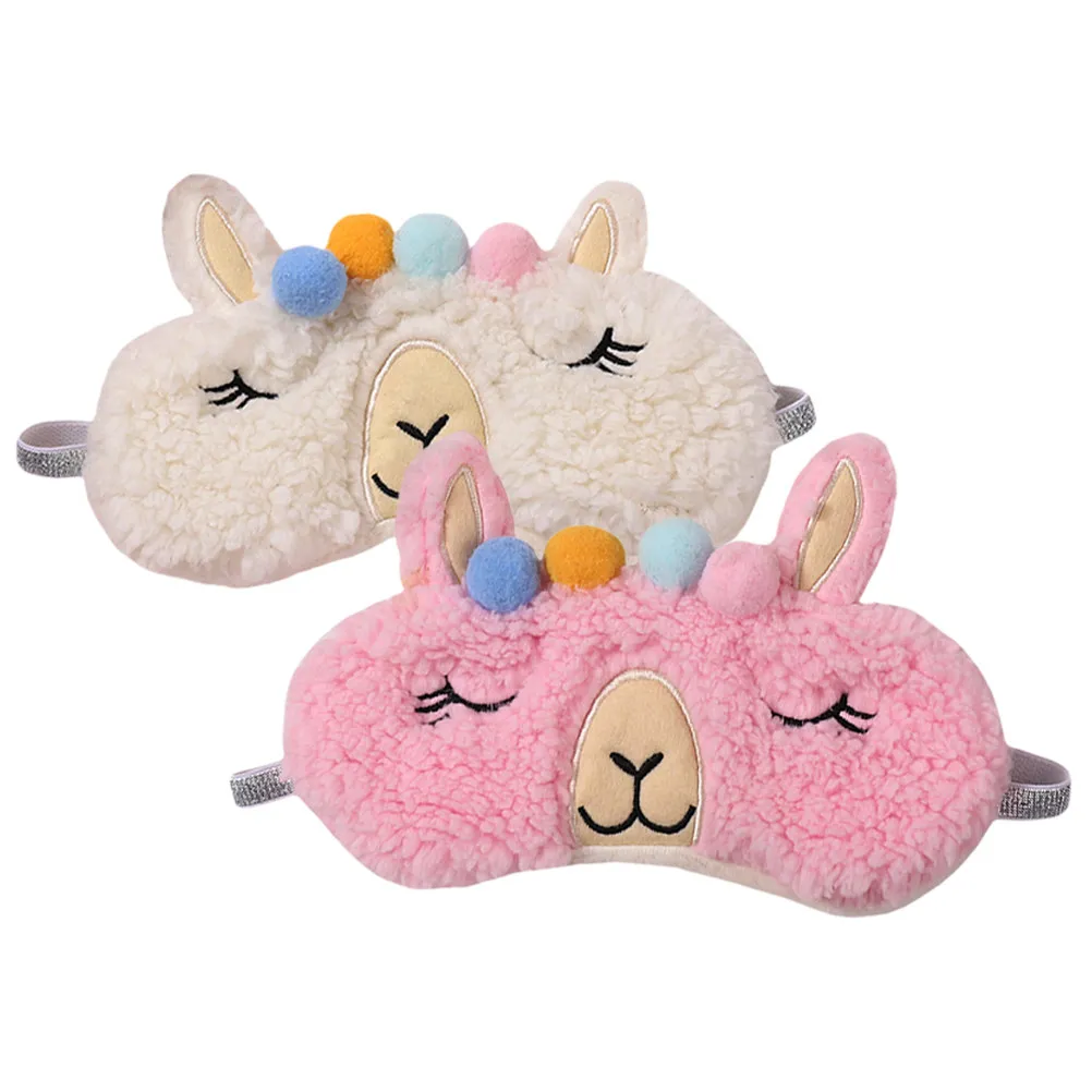 2Pcs Adorable Cartoon Eye Mask for Sleeping Kids Girls Women Breathable Lightproof Sleep Blindfold Travel Home Hotel Train