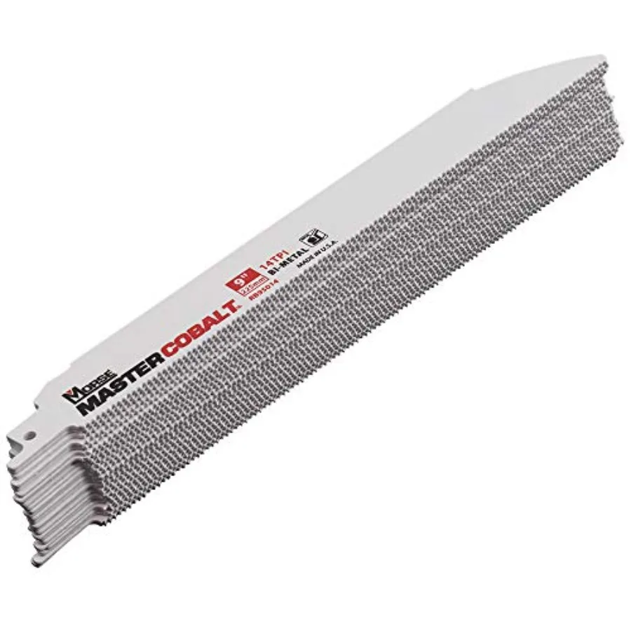

25 Pk Set MK Morse Master Cobalt BiMetal Reciprocating Saw Blades 14 TPI 9x1x.050 for Wood Metal Steel Applications in Industri