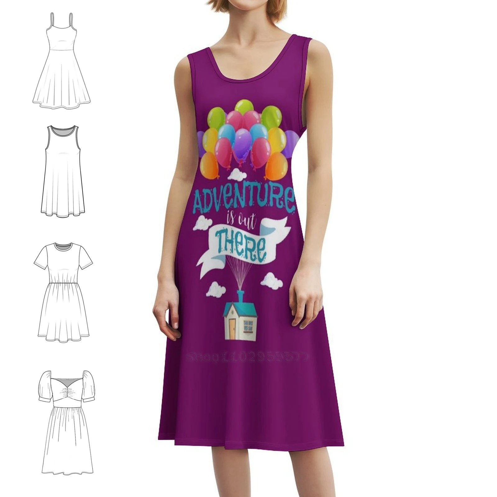 

Adventure Is Out There Ladies Curvy Korean Style Dress For Women Elegant Casual Dress For Party Or Daily Wear Adventure