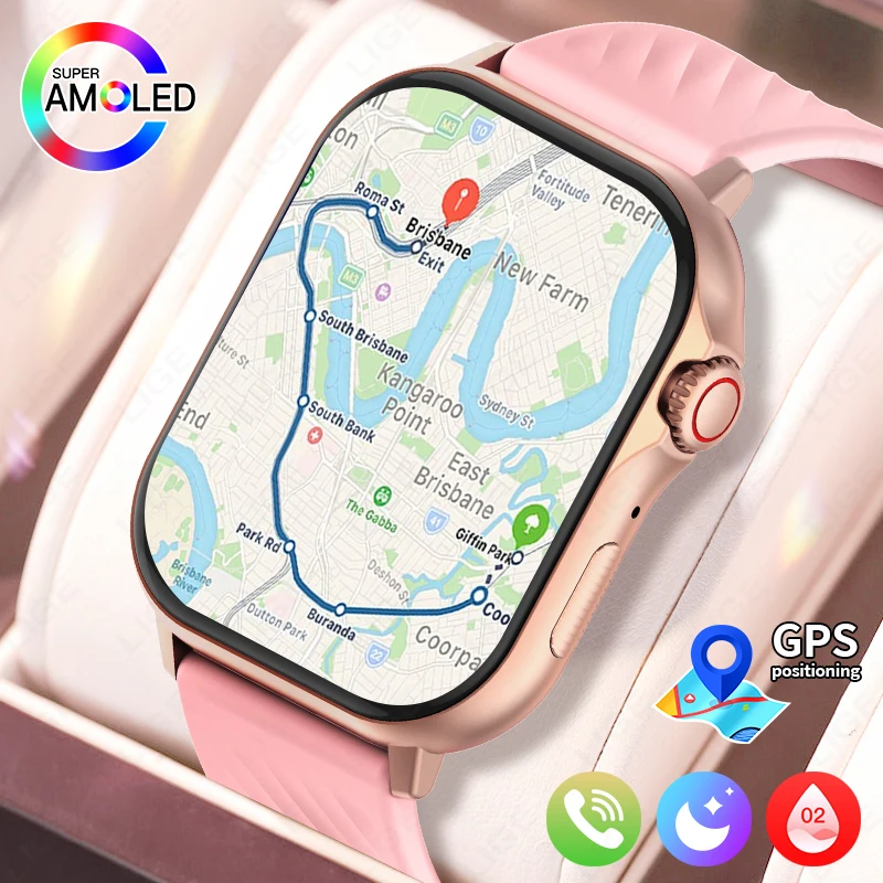 

LIGE Спортивные GPS Смарт-часы Мужские 2,13 дюйма HD AMOLED Женские Смарт-часы 2025 Android Вызов Музыка Будильник Фитнес-браслет