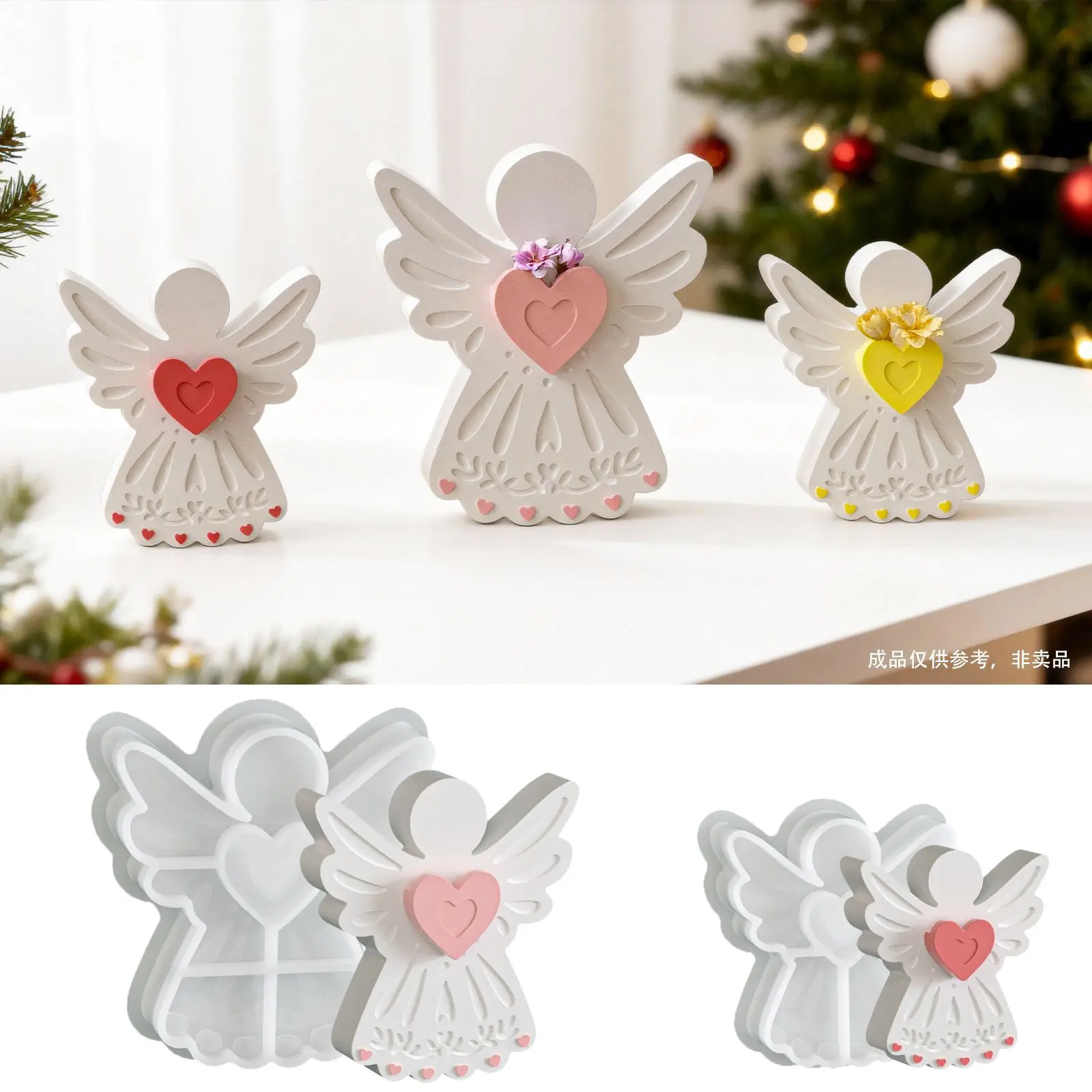 

2025 New Mould Hot Sale Ornaments Silicone Mold Home DIY Size Can Insert Flowers Love Angel Candle Plaster Decoration Molds