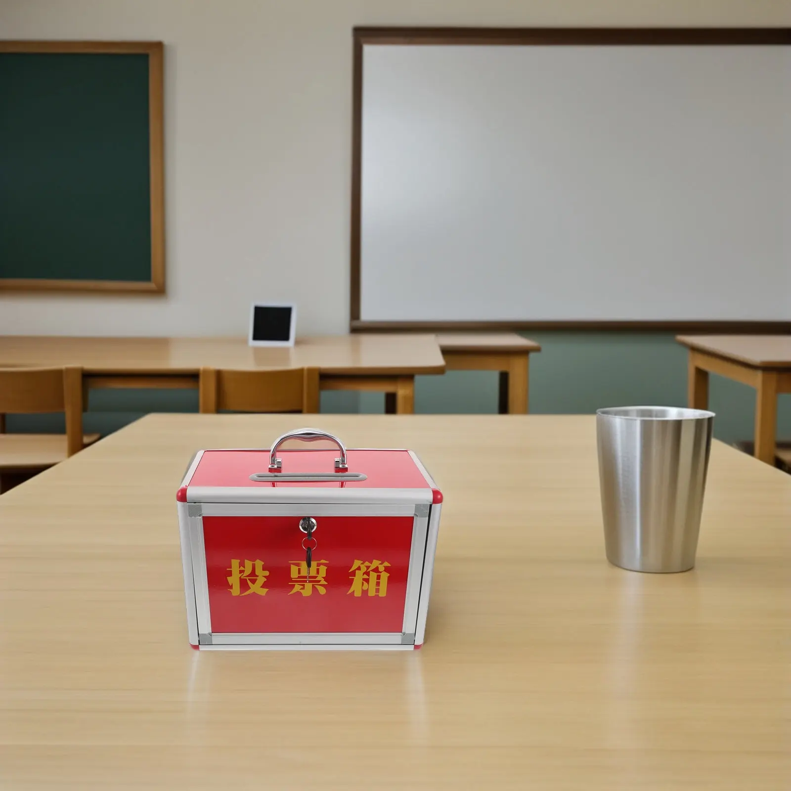 

Портативная красная урна для предложений с замком, для сбора пожертвований, голосования, розыгрышей, сборов средств, общественных мероприятий