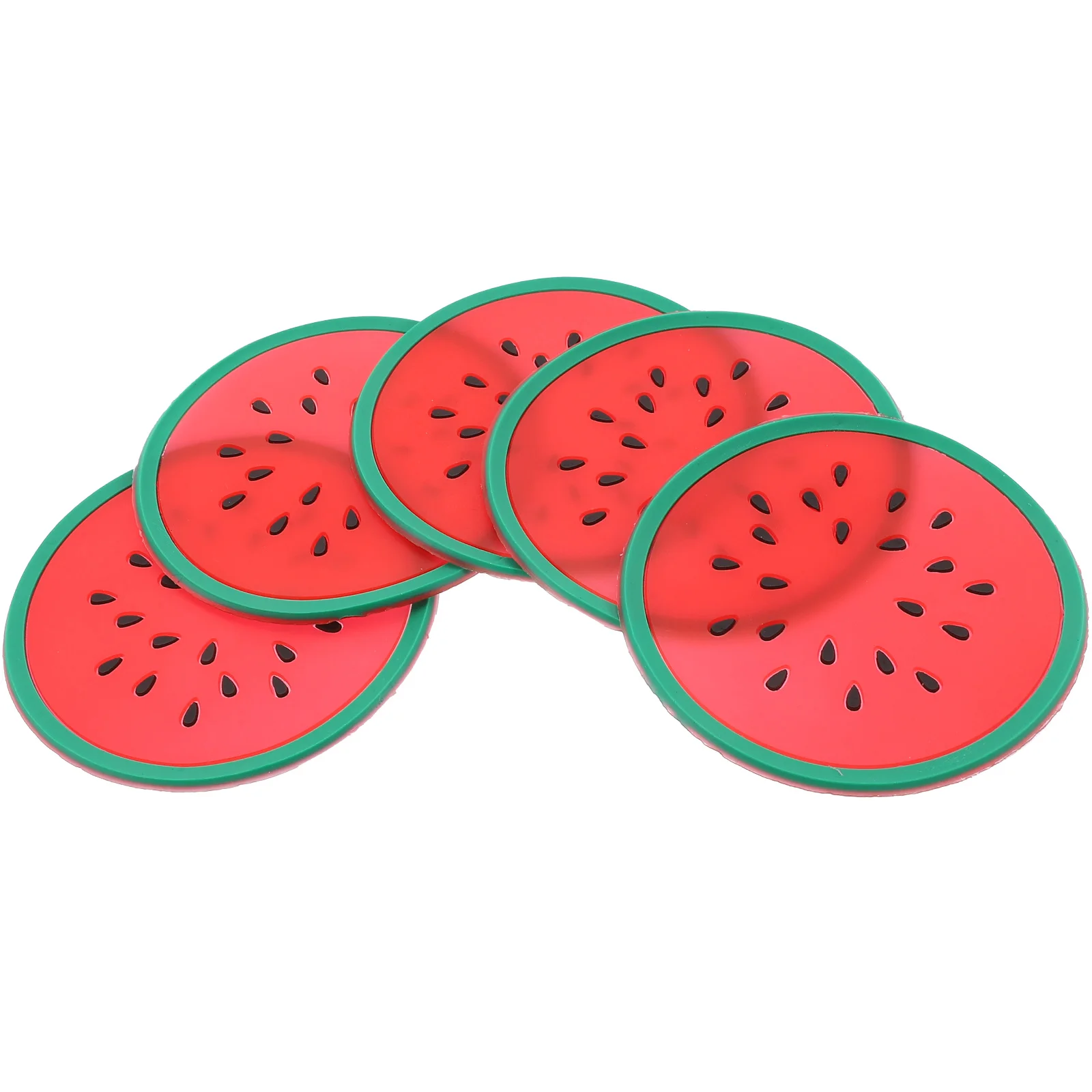 

10pcs Fruit Coasters Round Placemats Heat Resistant Anti Slip Coaster PVC Cup Mat Kitchen Bar Table Decor Home Office Use