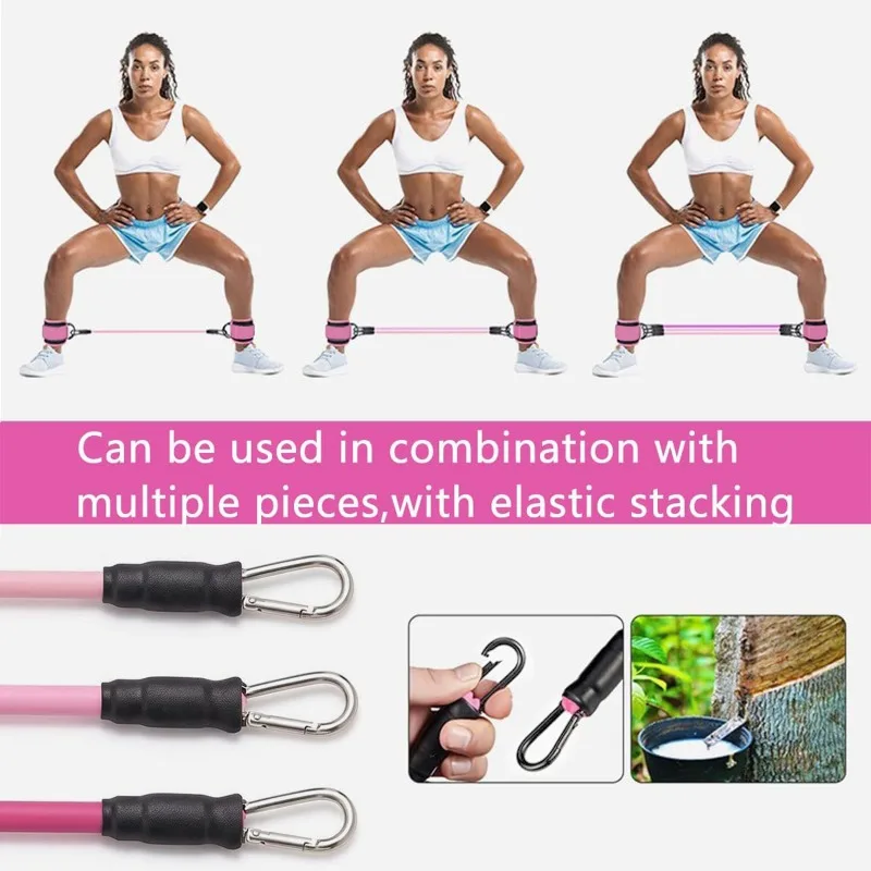 Ankle Resistance Bands with Secure Hold Slip-Proof Cuffs, Home Gym Leg & Glute Workout Equipment, 5-Pack for Kickbacks & Hip Training, Leg Work Out Accessories