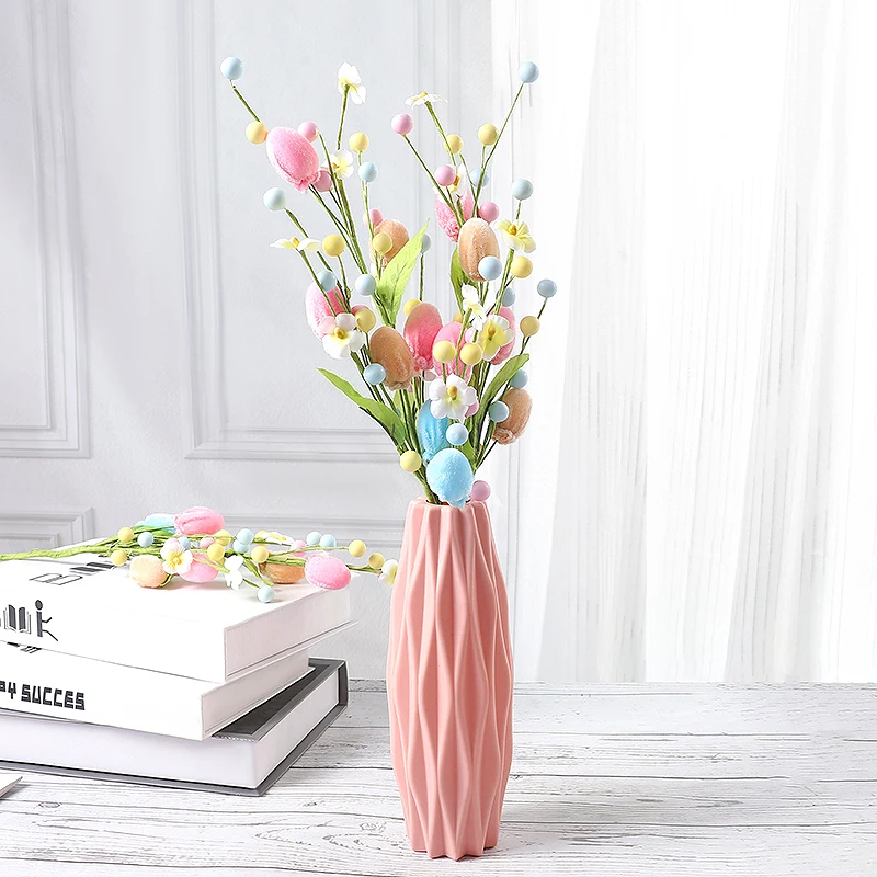 

Easter Eggs Branch DIY Flower Arrangements Bouquets Desktop Vase Ornaments Happy Easter Wedding Home Office Party Decorations