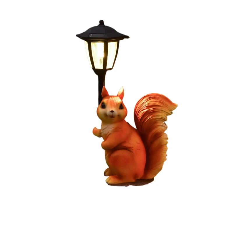 

Simulated little squirrel animal flower pot solar landscape lawn courtyard garden decorative ornament