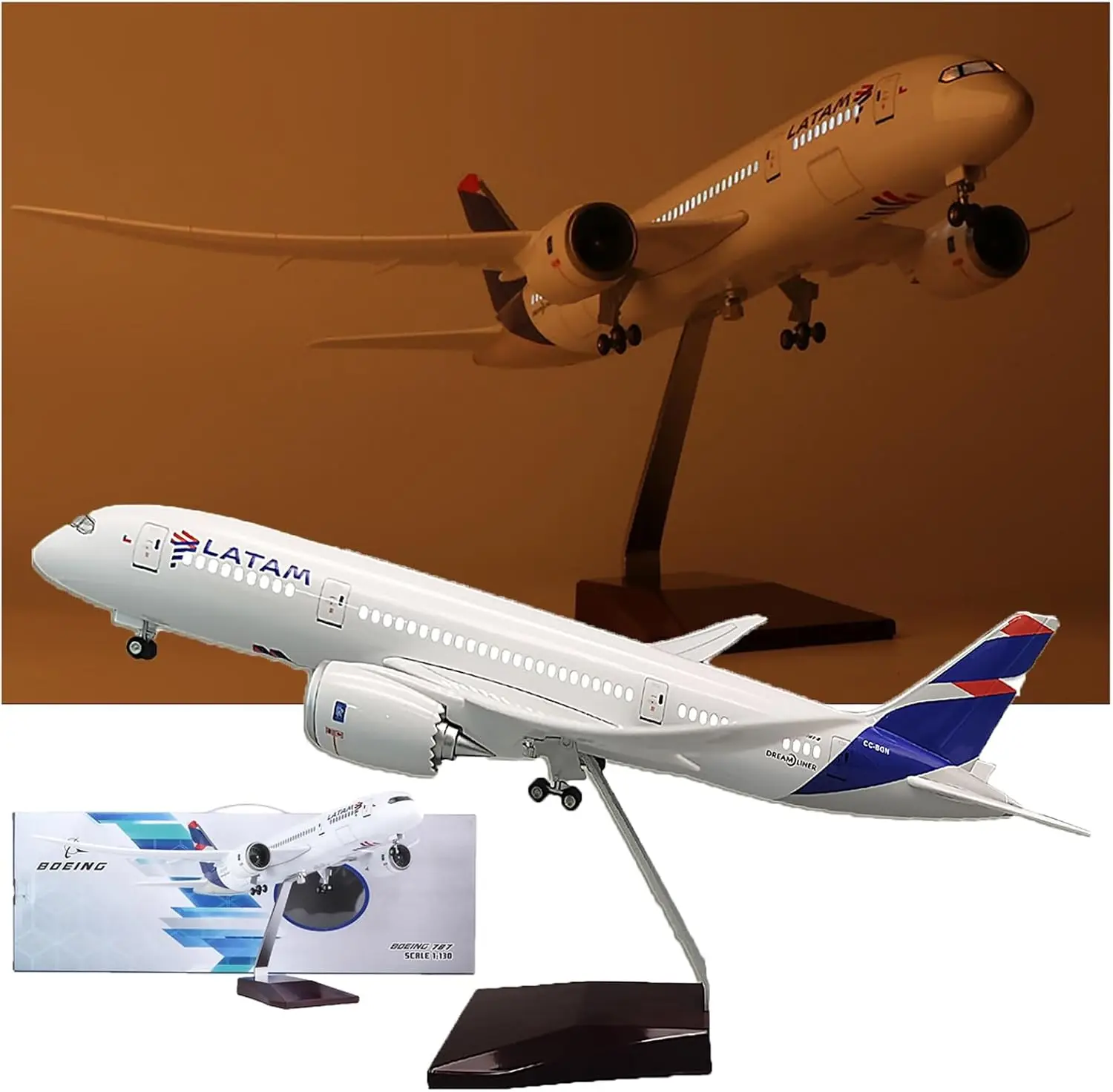

47cm Large Scale Aircraft B787 Plane Model Toy Latam Airline Airplane Model W Wheels Landing Gears For Collection Display Gift