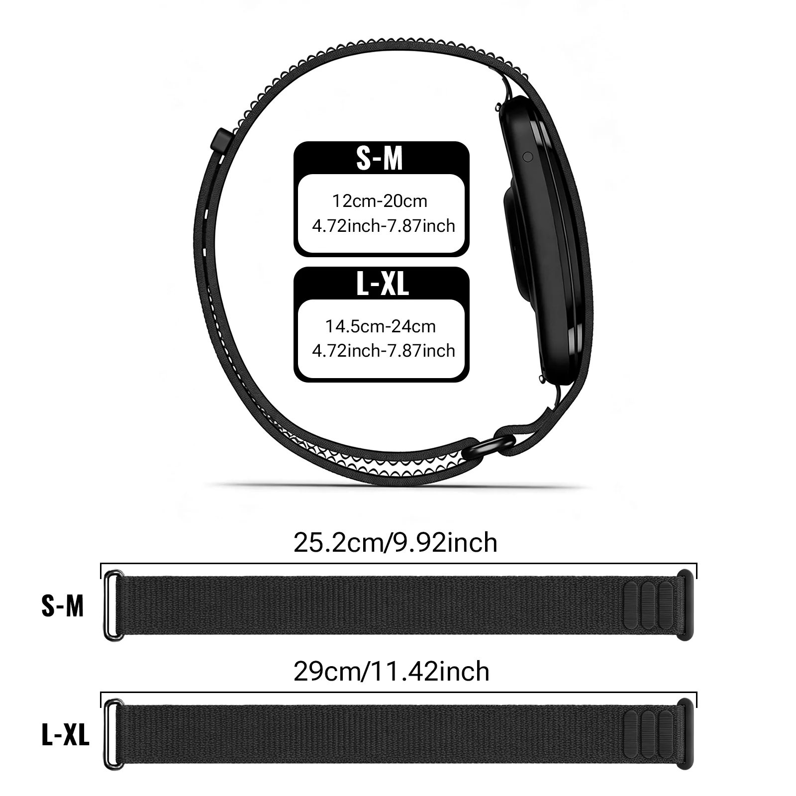 Breathable Nylon Band Armband For Garmin CIRQA Smart Band Adjustable Sports Wristband For Garmin CIRQA Smart Size S/Size L  Band