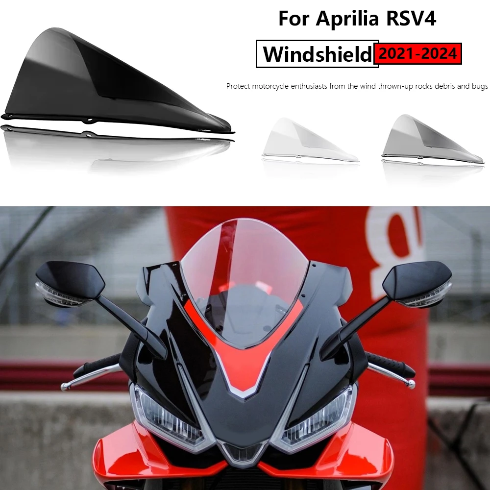 

RSV4 2021-2024 Motorcycle Windshield Spoiler For APRILIA Heightening Extension Windscreen Deflector Modification Accessories