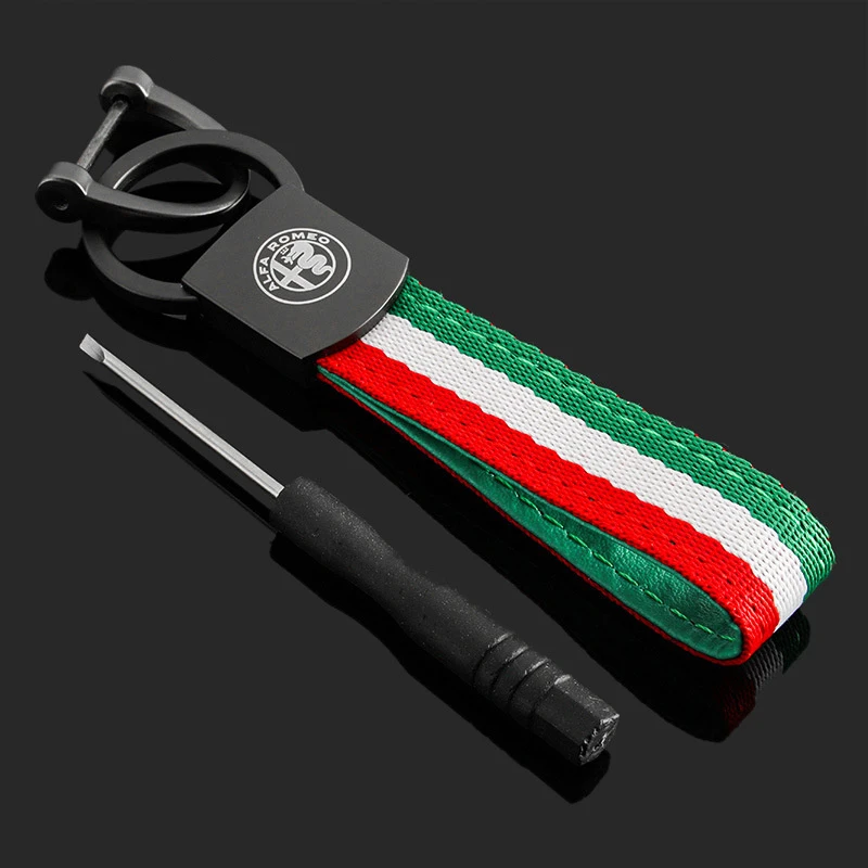 

2026 Hot Sticker Fashion Car Key Chain Creative Lanyard Keychain Anti Lost Knot Rope Strap Diy Keyring Accessories For Alfa Rome