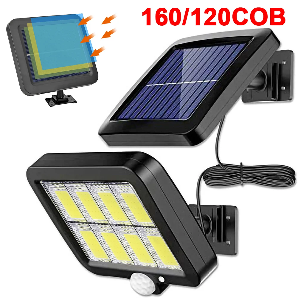 

Solar LED Lights Outdoor Waterproof Motion Sensor 3 Modes 160/120COB Solar Flood Wall Lamp for Street Garden Porch LED Lighting