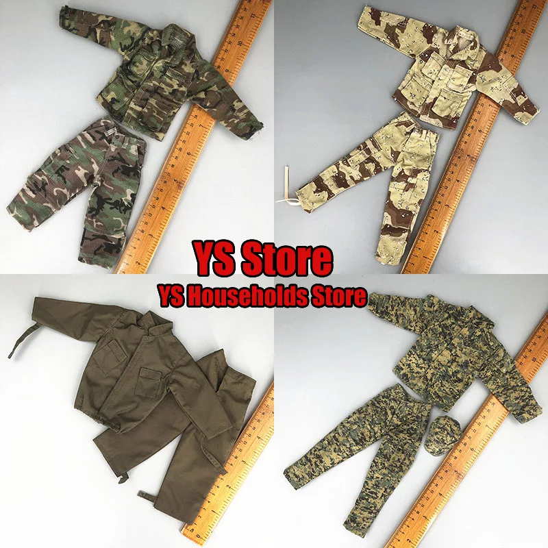 Multi-Stijlen 1/6 Man Soldaat Militaire Camouflage Combat Jas Broek Hoed Polshorloge Decoratie Accessoire Fit 12 "Actie Figuur