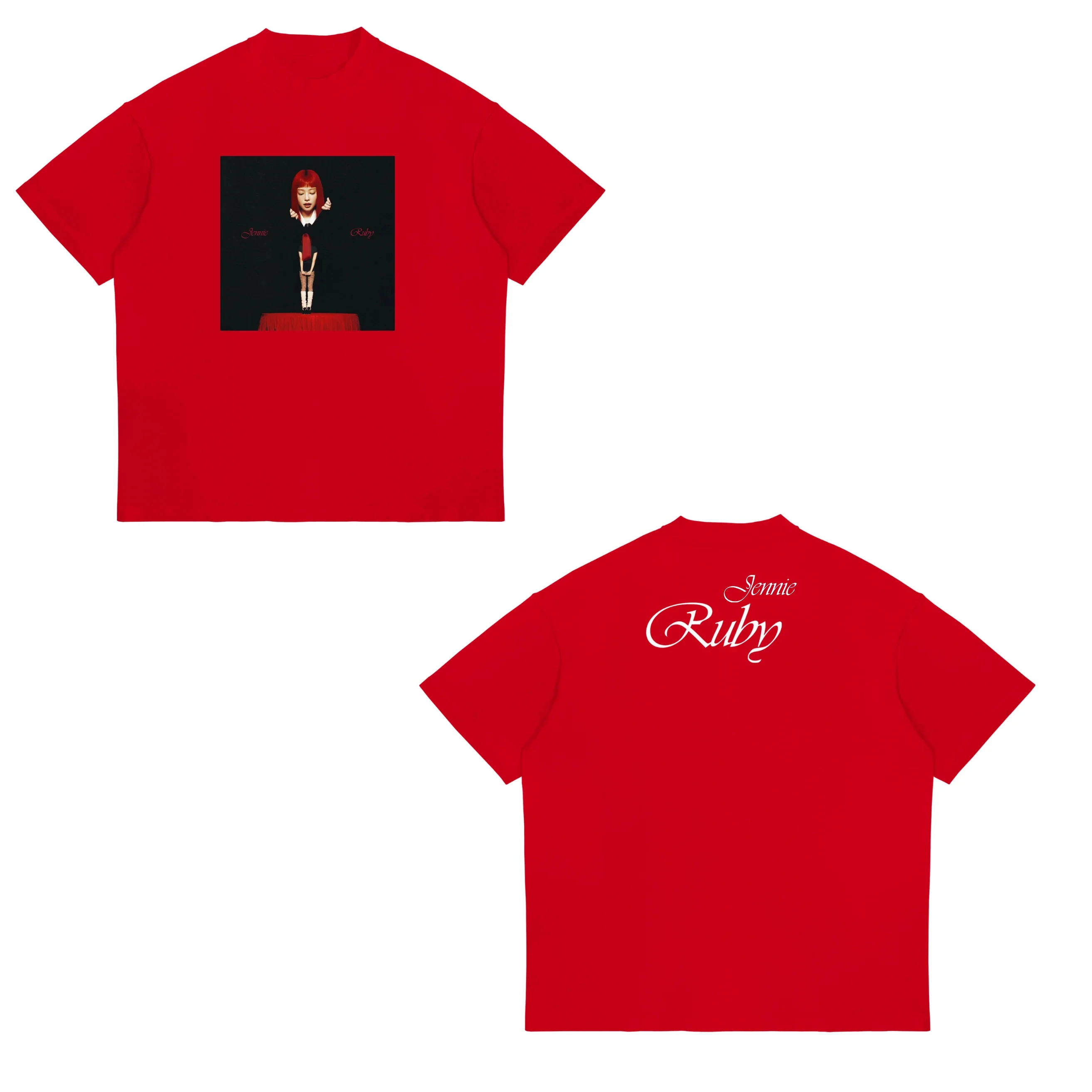 Hoge kwaliteit zoals JENNIE Ruby Album Single Tour 2026 bedrukte T-shirts met korte mouwen Unisex Fashion T-shirt Heren Dames Katoenen Tops - afbeelding 1