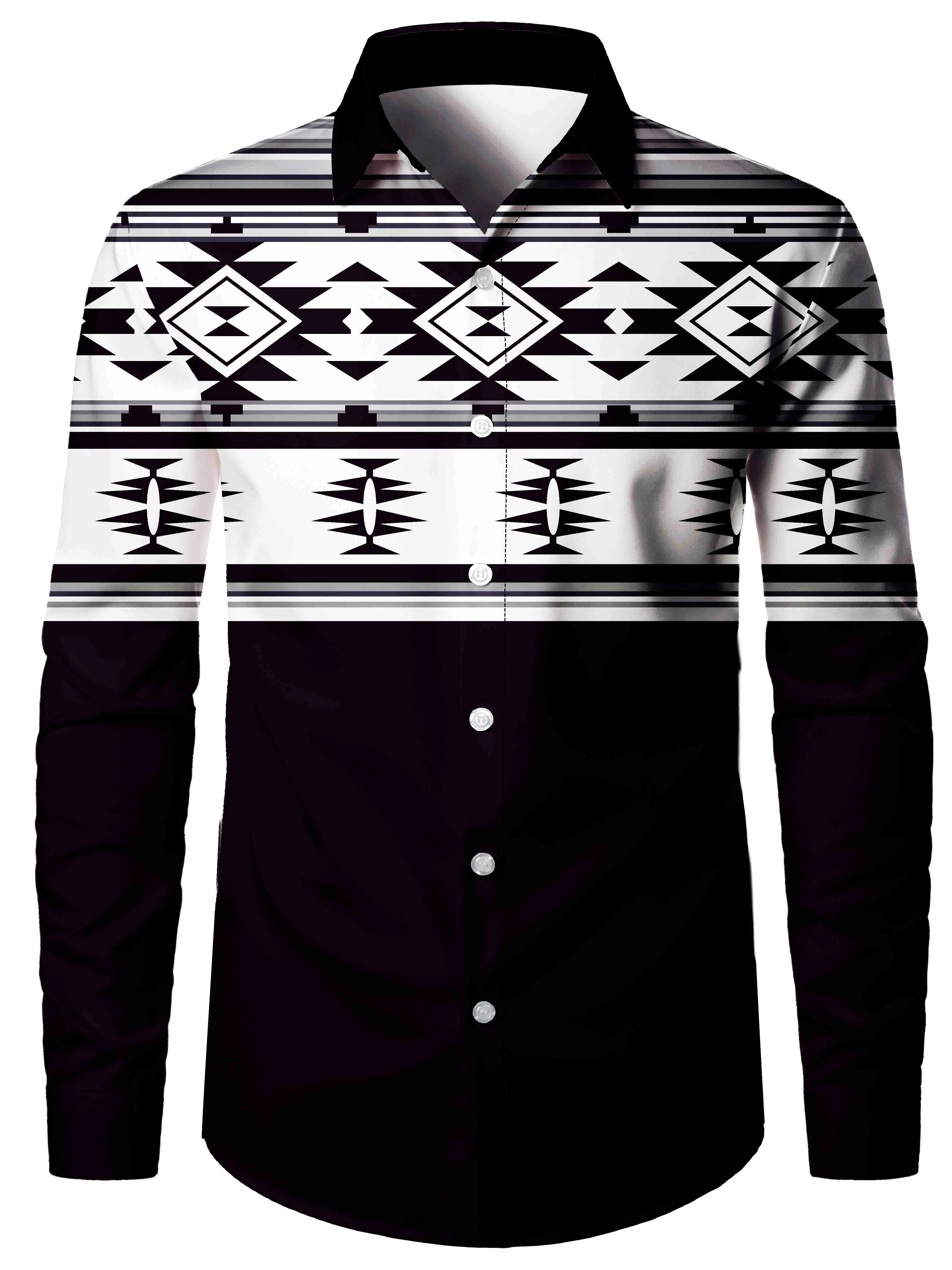 

Мужские рубашки с 3D принтом и этническим узором, классическая рубашка с отложным воротником и длинными рукавами, модные мужские рубашки для мужчин