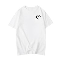 Plus Size 6XL 150kg Summer Women's T-shirts Hearted Print Tops O Neck Short Sleeve Loose Ladies Oversized Tshirt