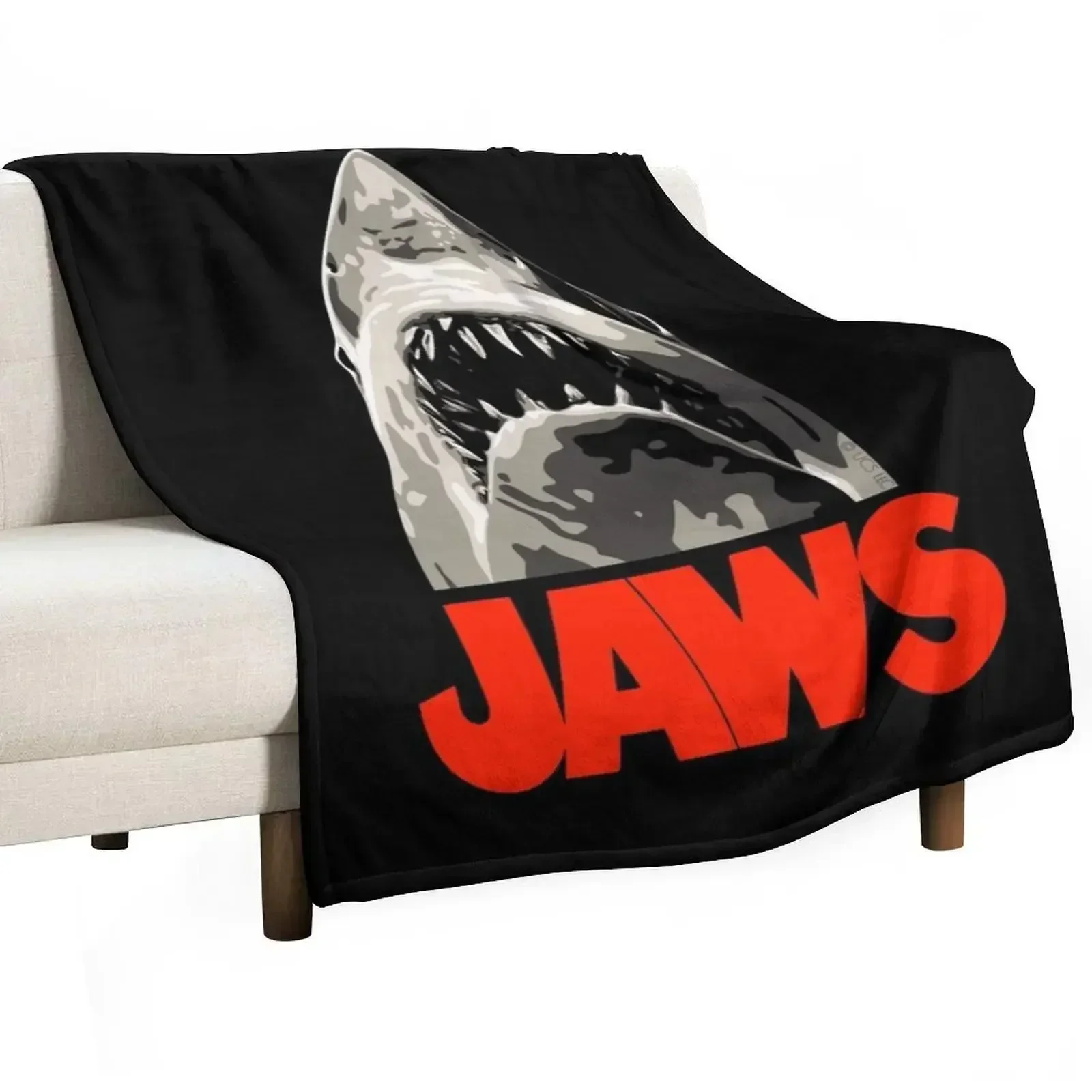 JAWS - Great White Shark Throw Blanket for babies Blankets For Baby anime Cute Plaid heavy to sleep Plush Blankets