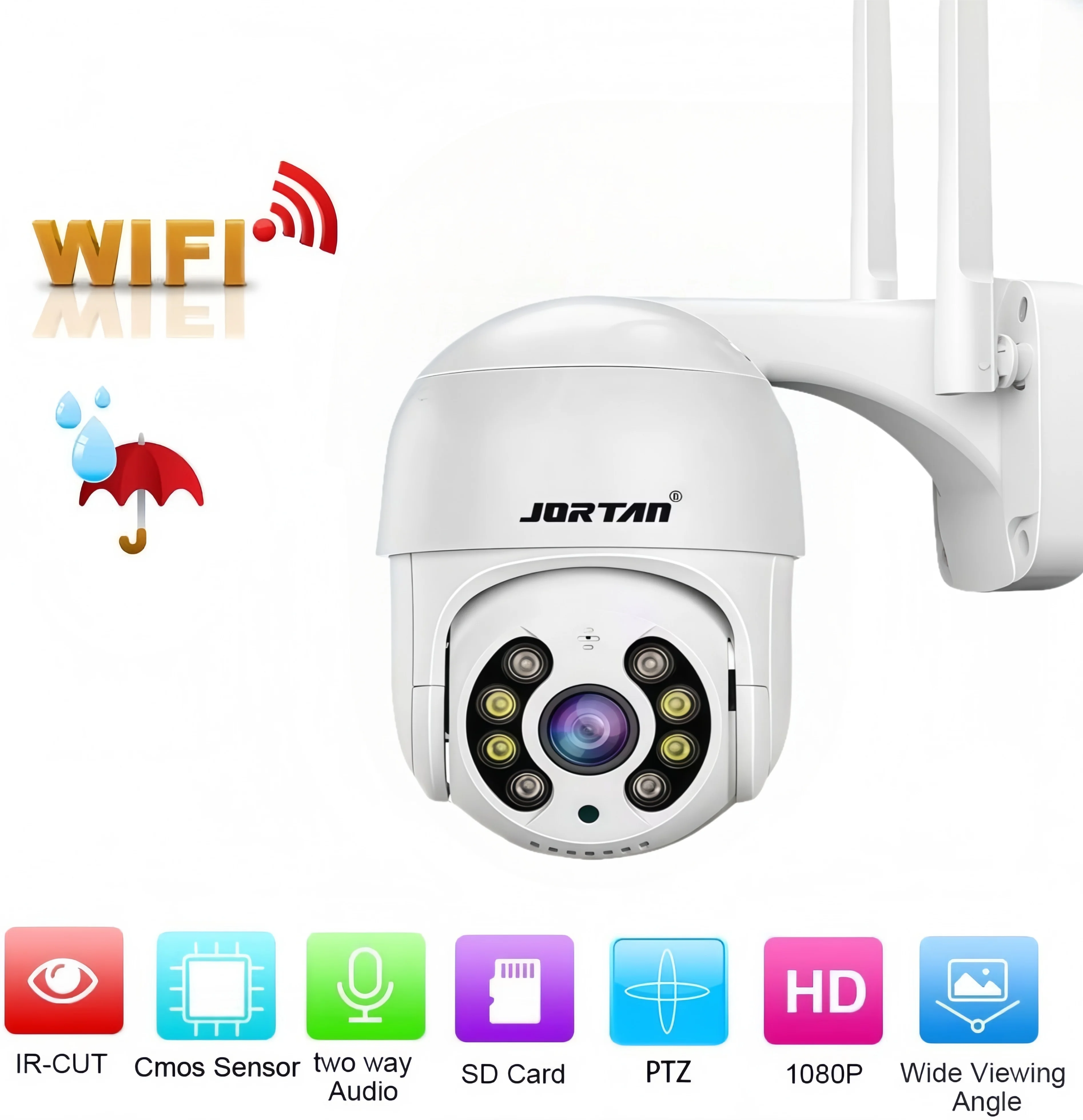 

2MP Surveillance Video Outdoor PTZ IP Dome Camera Home Cam External Outside Smart Wifi Colornigth Night Vision Camera Monitor