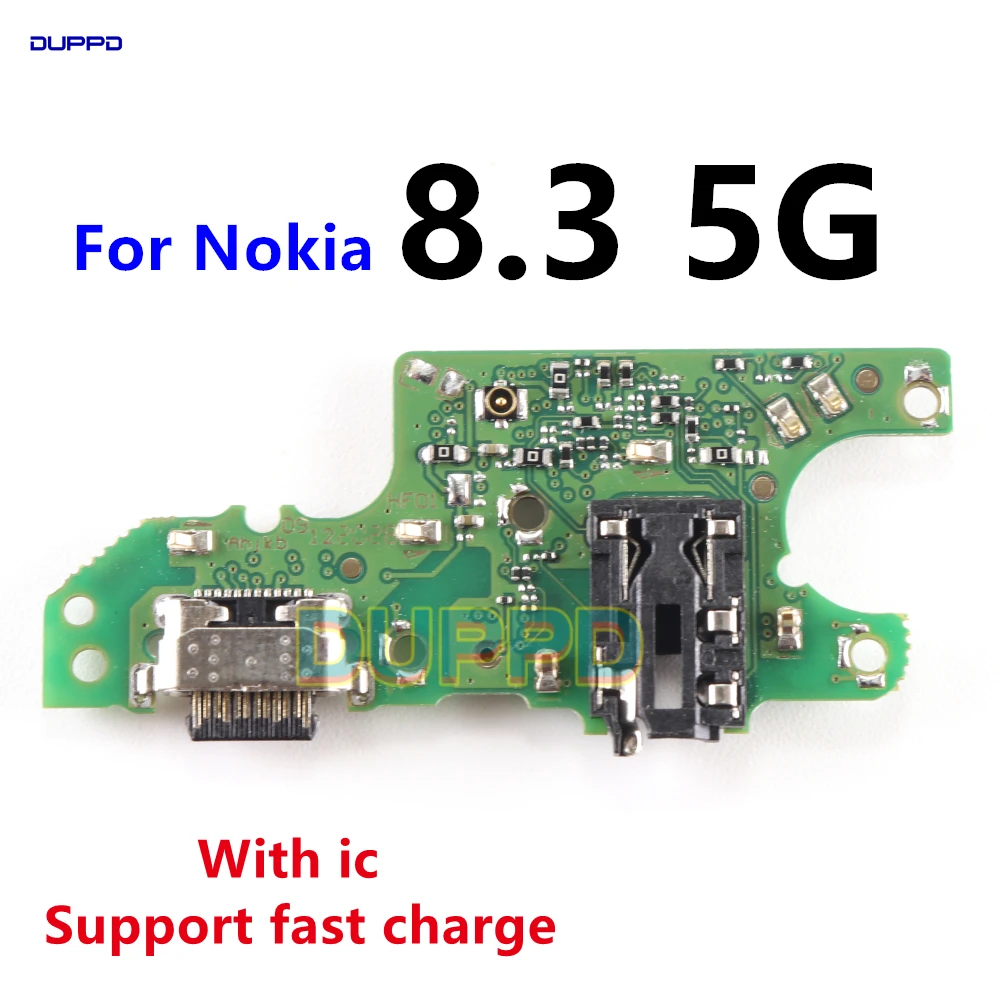 USB Tipo-C Porta de Carregamento, Mic Sensor, Antena, fone de ouvido Jack Board Connector, Mainboard Flex Cable, Fit para Nokia 8.3 5G