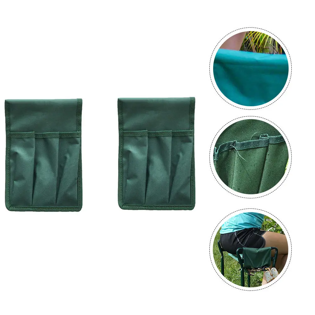 

2Pcs Garden Kneeler Seat Tool Bags Green Oxford Cloth Storage Pouches Portable Organized Gifts Kneeler Bags Storage Pouches