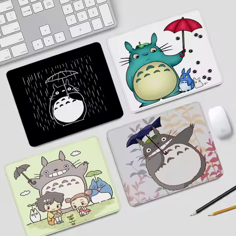 Small Cute Anime Computer Mouse Pad Gaming Accessories T-Totoroes Desk Mat Mousepad Gamer Offices Mats Gadgets Office Rug Mause