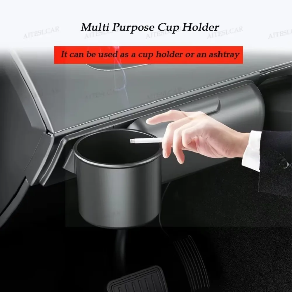 For Tesla Model Y Juniper 2025 Car Glasses Case Sunglasses Storage Box Model Y /YL 2025 Dashboard Glasses Holder Cup Holder Set