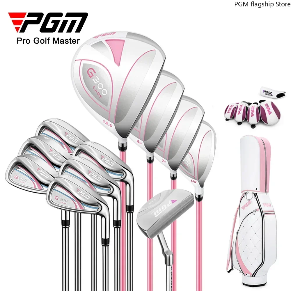 PGM-palos de Golf con eje de carbono para mujer, conjunto completo de aleación de titanio, 1 Juego de madera, 11 piezas, LTG035