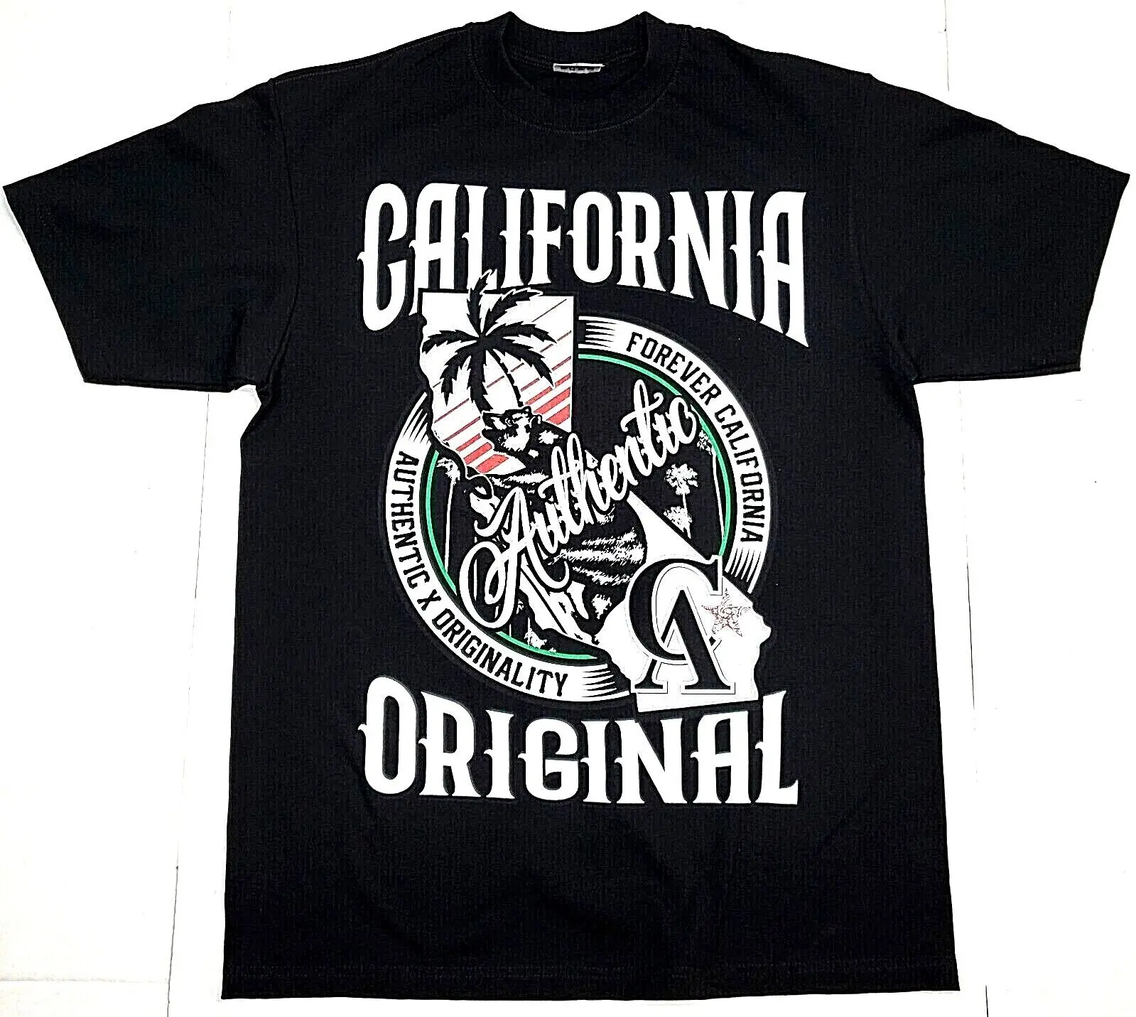 

CALIFORNIA ORIGINAL T-shirt Cali Urban Streetwear Men's Tee Black New