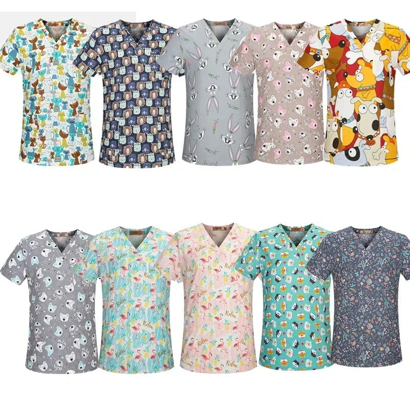 Униформа медсестры женская с коротким рукавом и V-образным вырезом