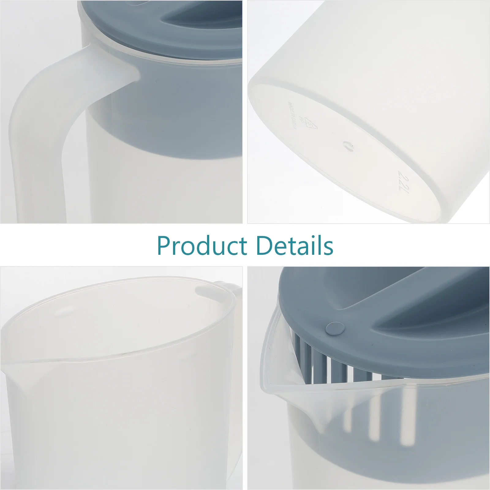 

1pc Plastic Water Pitcher Large Capacity Cold Water Jug Heat Resistant Juice Pot V Spout Lid Easy Pour Anti Explosion Dinner