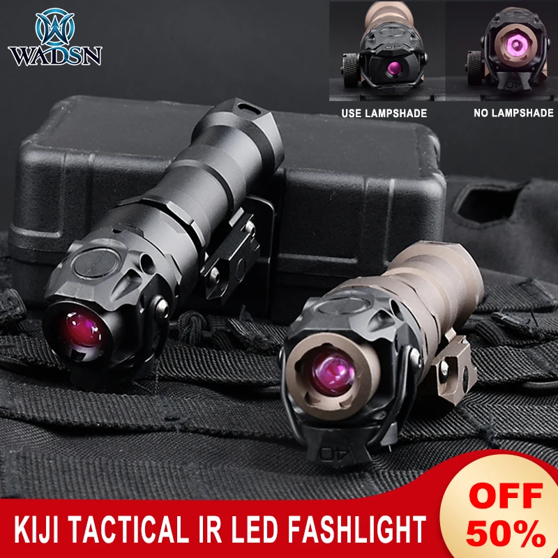 Wadsn KIJI K1 IR Led Flashlight Metal Tactical Hunting ScoutLight with Original Mark Mlok Keymod Offset Mount Pressure Switch