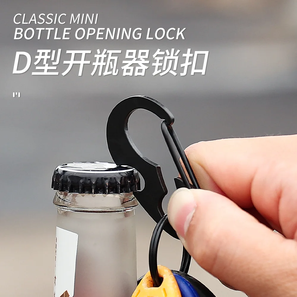 

EDC Multifunctional D-Buckle Metal Mountaineering Buckle Bottle Opener Spring Hook Buckle Quick Hang