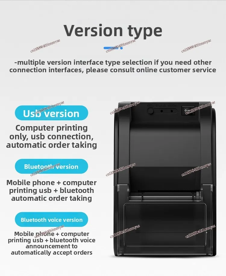 

Printer desktop ticket machine receipt Bluetooth wireless connection