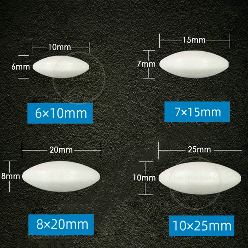 실험실용 자석 교반기, 바 타입-A PTFE 로터, 올리브 모양 자석 교반기, 실험실 용품, 5 개, 10 개