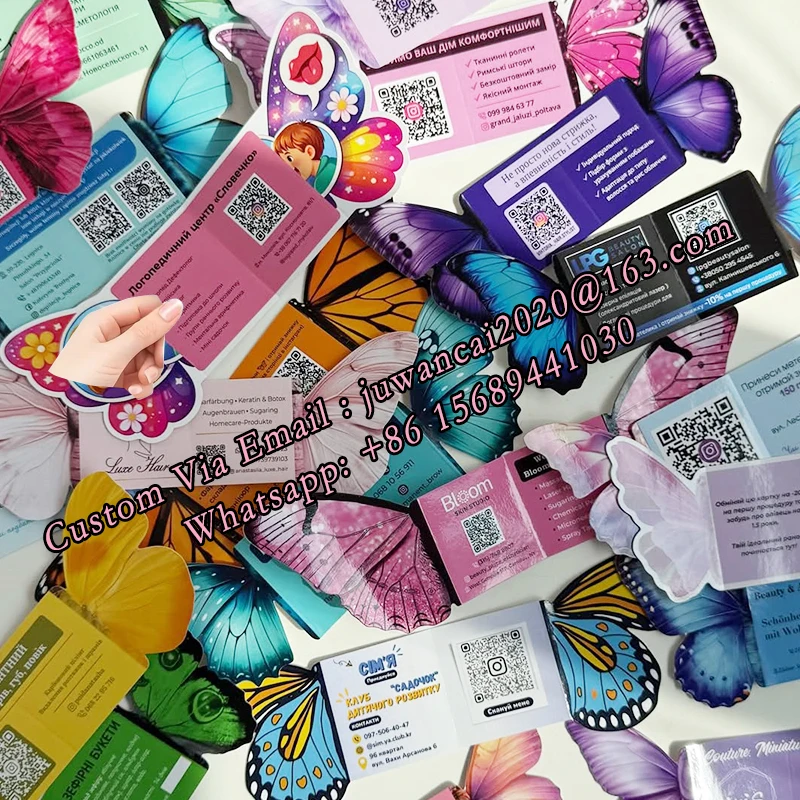 Custom Shape Foldable Coffee Cup Business Card Design Promotions Mirror Flyer Cards With Qr Code Printable Invitations Gift Card - view 4
