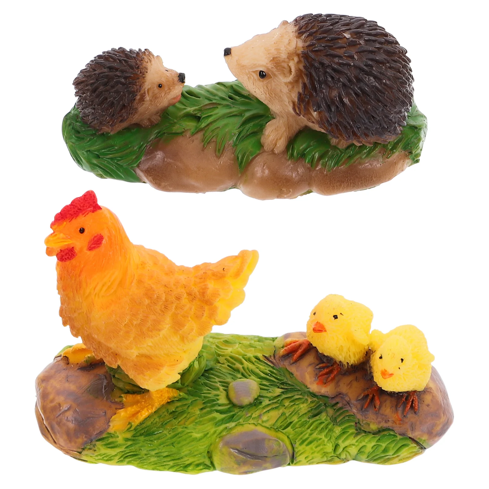 

2pcs Mini Decoration Resin Figurines Landscape Accessories Garden Decor Miniature Animal Figurine Landscaping