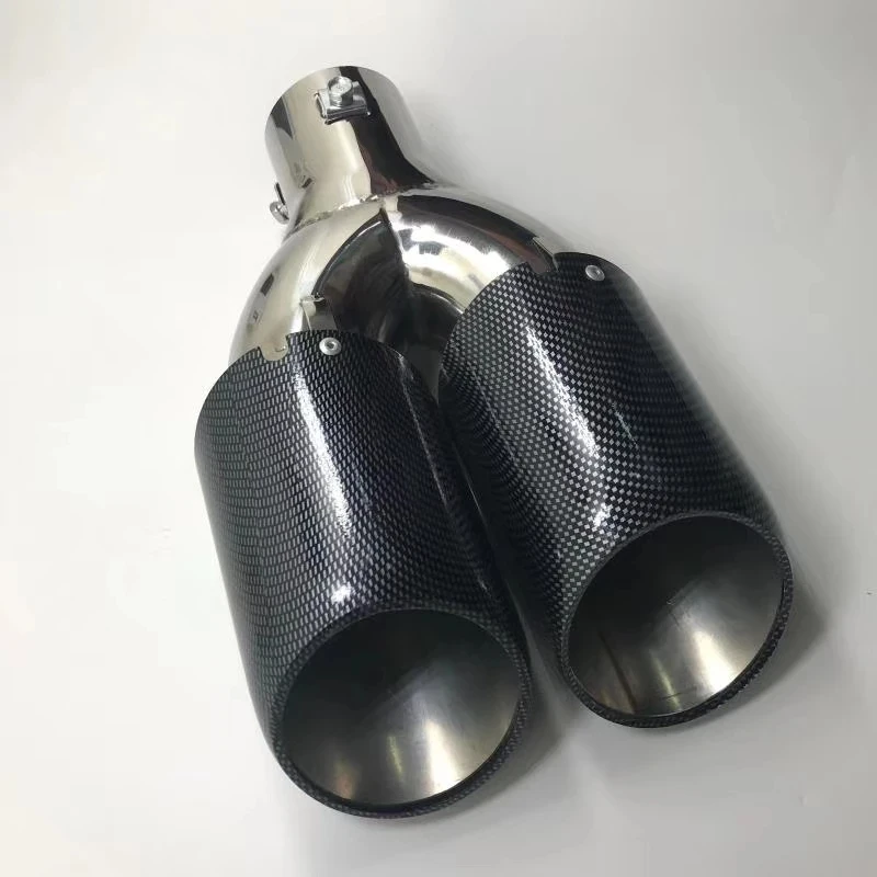 

One Piece Carbon Look ID 63mm OD 90mm Exhaust Muffler Tips For Unversal Carbon Nozzles Tails Inlet 2.48 inch outlet 3.54 inch