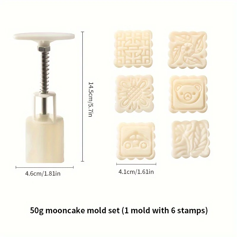 DIY Moon Cake Molds,Square Shaped Pastry Hand Press Cookie Stamps,Perfect for Mid Autumn Festivals and Baking - Kitchen Gadgets