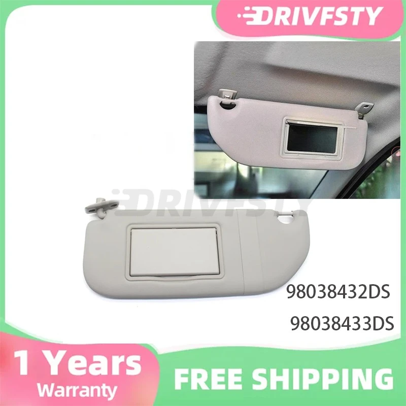プジョー301、シトロエンc3用サンバイザー、シェードボード、交換用スペアパーツ98038432ds-98038433ds、左右両側サンバイザー