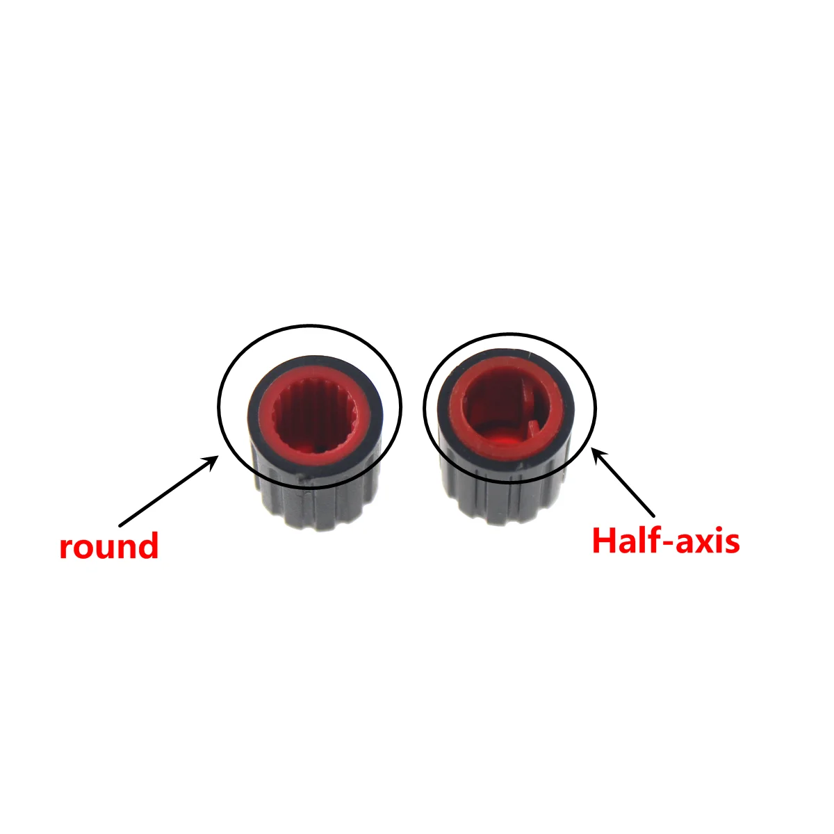 20PCS Dual color knob 10 * 12mm small volume adjustment hat flower shaft 6mm half axis potentiometer power amplifier sound