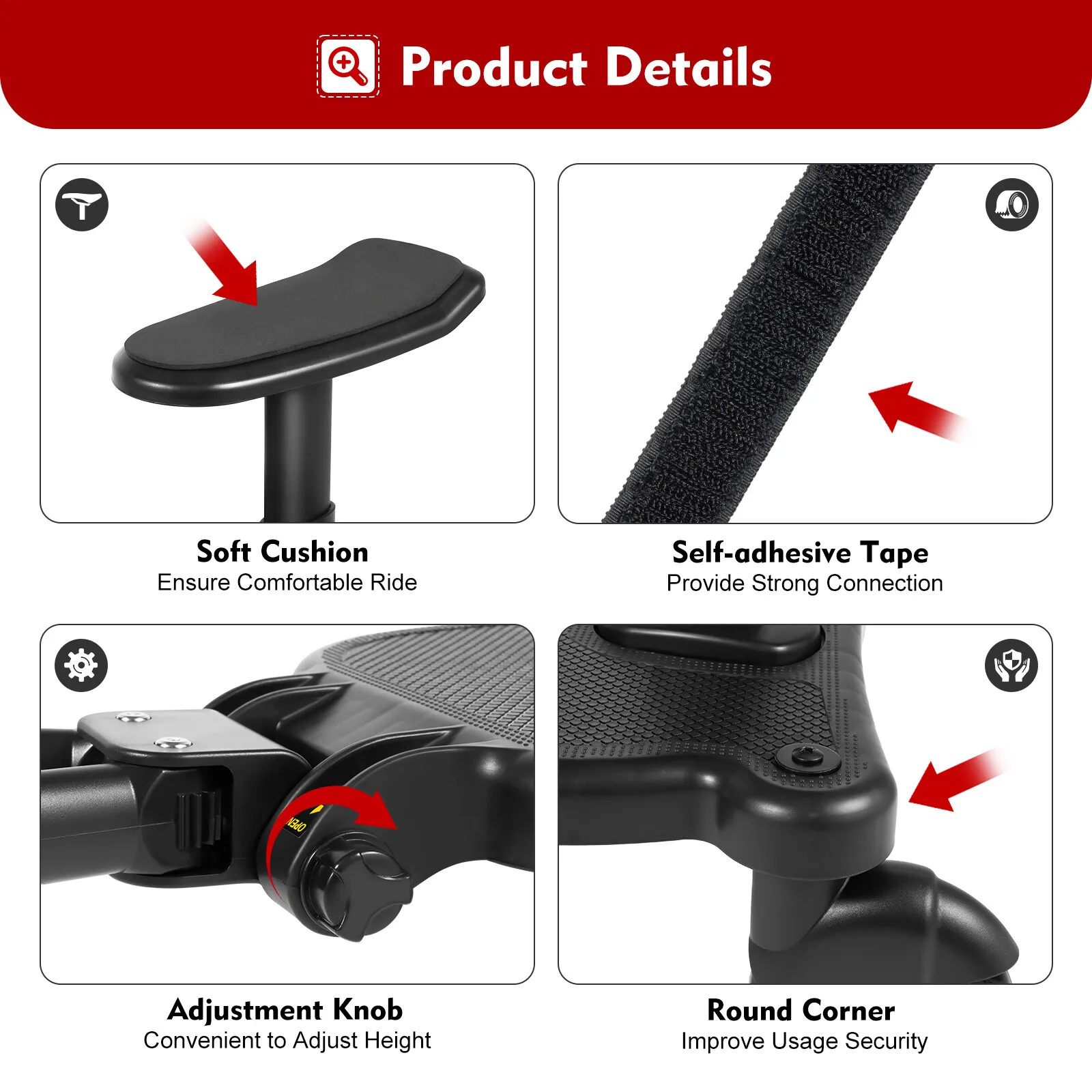 لوح طائرة شراعية لعربة الأطفال الصغار من عمر 3 إلى 7 سنوات، 2 في 1، مرفق مع حامل مقعد قابل للفصل #4