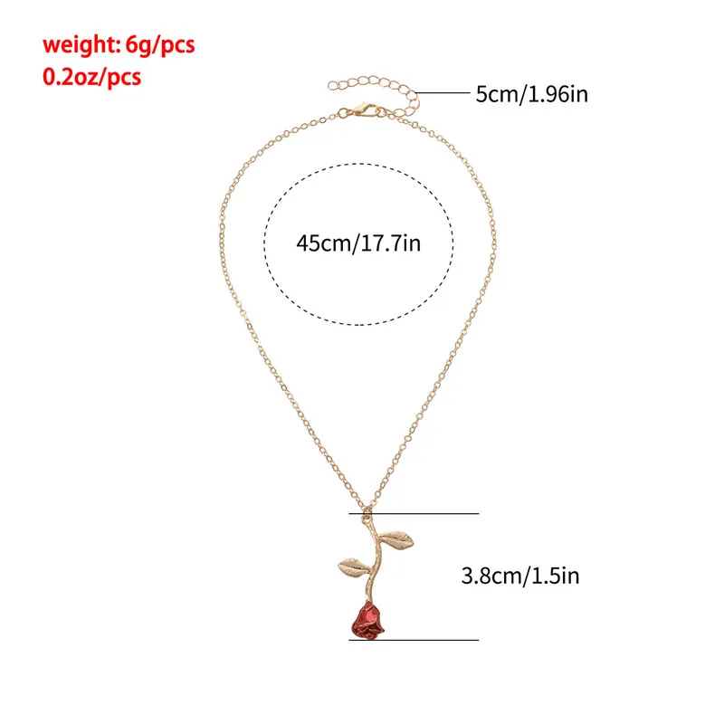 رومانسية زهرة الورد قلادة المختنق قلادة للنساء الذهبي الترقوة مجوهرات السيدات عيد الحب القلائد الملحقات #2