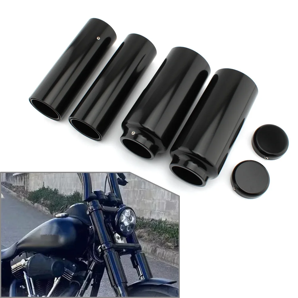 

6PCS Motorbike Upper Lower Fork Cover Tubes Caps Kits For Harley Davidson Dyna FXD 2006-2017