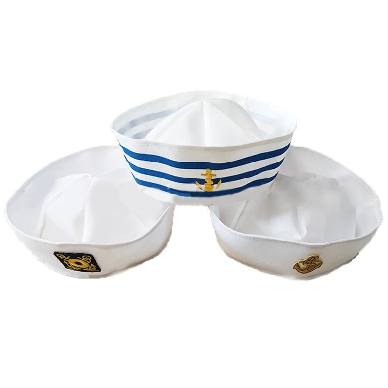 Military Hats White Captain Sailor Hat Navy Marine for Party Cosplay Costume