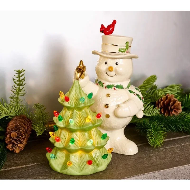 Lenox Happy Holly-Days Lit Snowman - 8 Inch